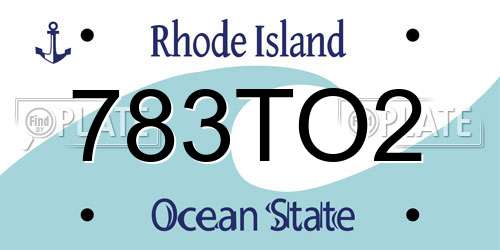 783TO2 Rhode Island License Plate