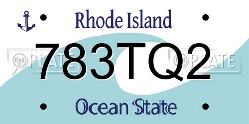 783TQ2 Rhode Island License Plate