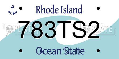 783TS2 Rhode Island License Plate