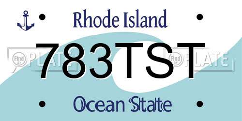 783TST Rhode Island License Plate