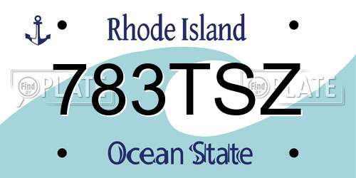 783TSZ Rhode Island License Plate