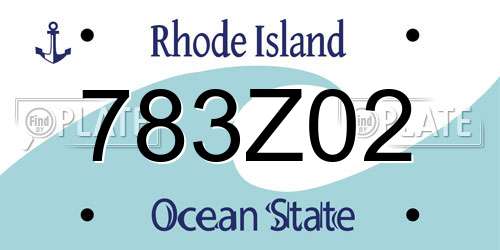 783Z02 Rhode Island License Plate