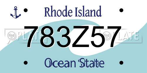 783Z57 Rhode Island License Plate