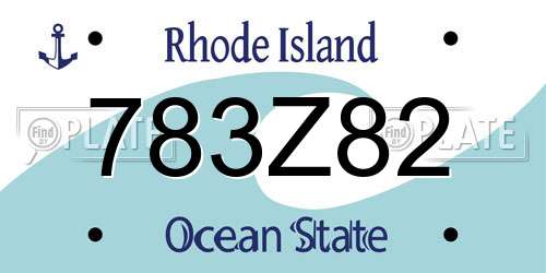 783Z82 Rhode Island License Plate