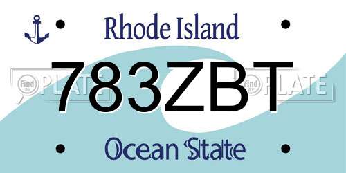 783ZBT Rhode Island License Plate
