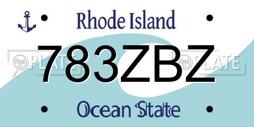 783ZBZ Rhode Island License Plate