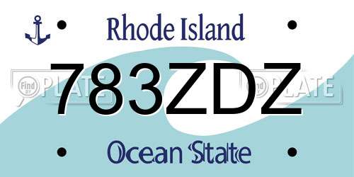 783ZDZ Rhode Island License Plate