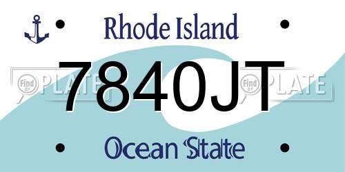 7840JT Rhode Island License Plate