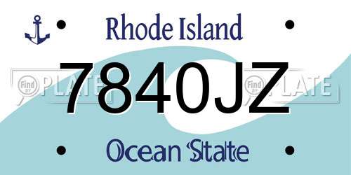 7840JZ Rhode Island License Plate
