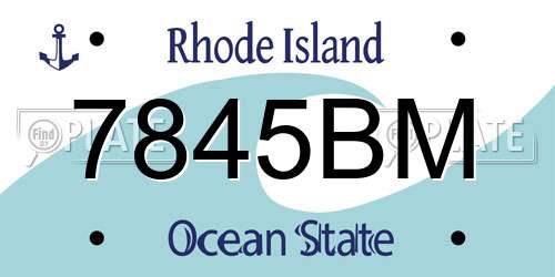 7845BM Rhode Island License Plate