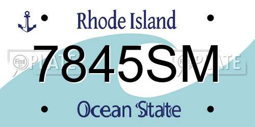 7845SM Rhode Island License Plate
