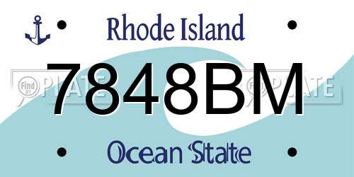 7848BM Rhode Island License Plate
