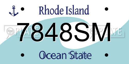 7848SM Rhode Island License Plate