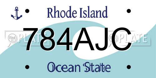 784AJC Rhode Island License Plate