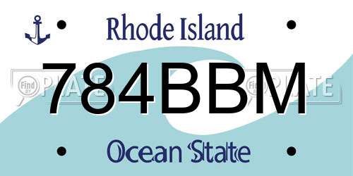 784BBM Rhode Island License Plate