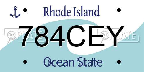 784CEY Rhode Island License Plate
