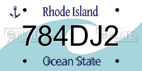 784DJ2 Rhode Island License Plate