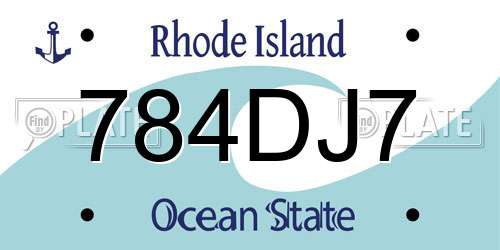 784DJ7 Rhode Island License Plate