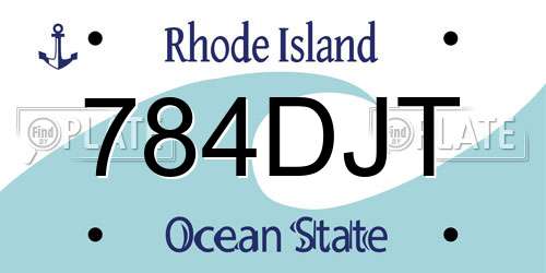 784DJT Rhode Island License Plate
