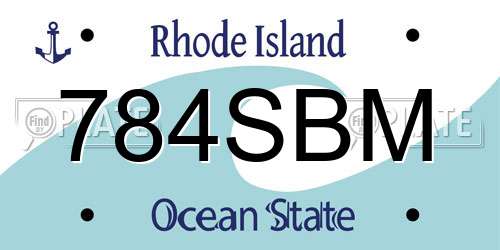 784SBM Rhode Island License Plate