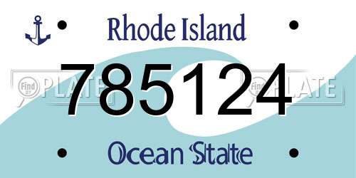 785124 Rhode Island License Plate