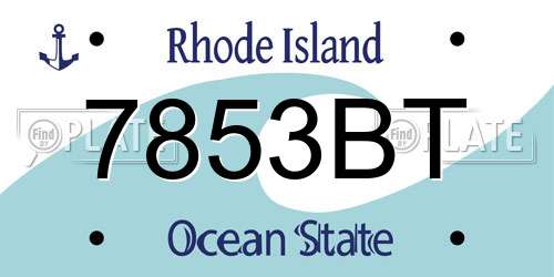 7853BT Rhode Island License Plate