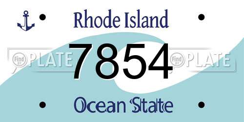 7854 Rhode Island License Plate