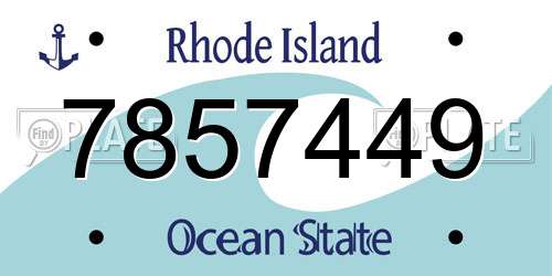 7857449 Rhode Island License Plate