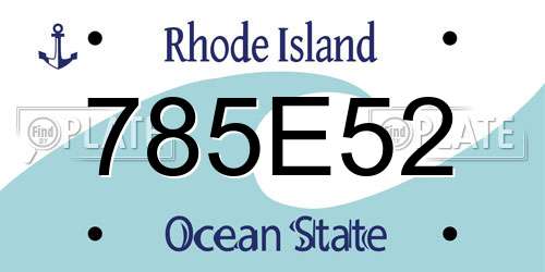 785E52 Rhode Island License Plate