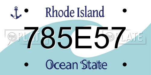 785E57 Rhode Island License Plate