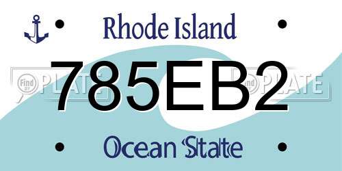 785EB2 Rhode Island License Plate