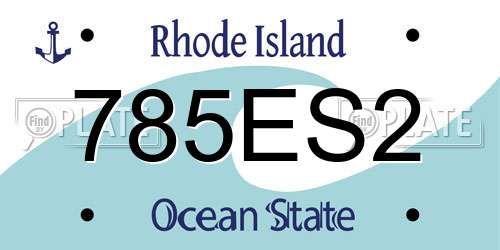 785ES2 Rhode Island License Plate