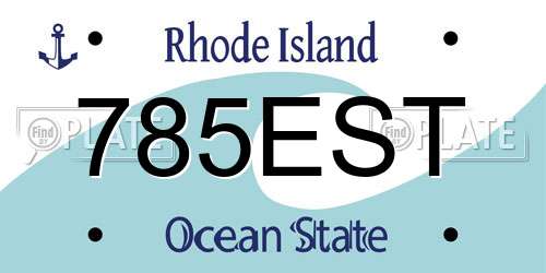 785EST Rhode Island License Plate