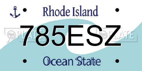 785ESZ Rhode Island License Plate