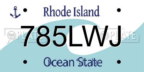 785LWJ Rhode Island License Plate