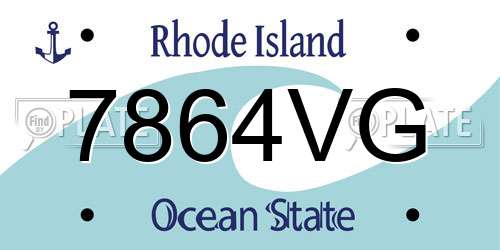 7864VG Rhode Island License Plate