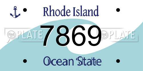7869 Rhode Island License Plate
