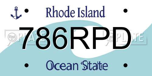 786RPD Rhode Island License Plate