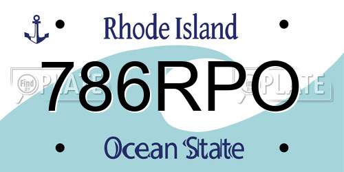 786RPO Rhode Island License Plate
