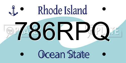 786RPQ Rhode Island License Plate