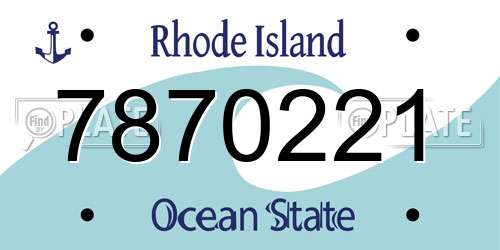 7870221 Rhode Island License Plate