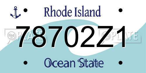 78702Z1 Rhode Island License Plate