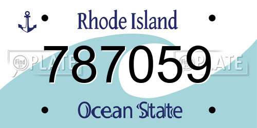 787059 Rhode Island License Plate