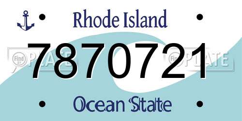 7870721 Rhode Island License Plate