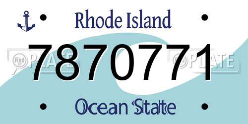 7870771 Rhode Island License Plate