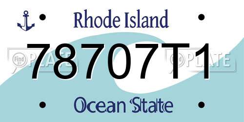 78707T1 Rhode Island License Plate
