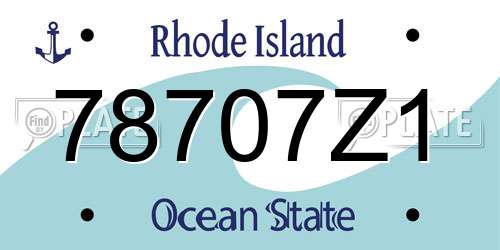 78707Z1 Rhode Island License Plate