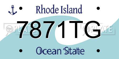 7871TG Rhode Island License Plate