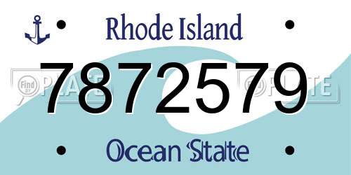 7872579 Rhode Island License Plate