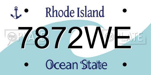 7872WE Rhode Island License Plate